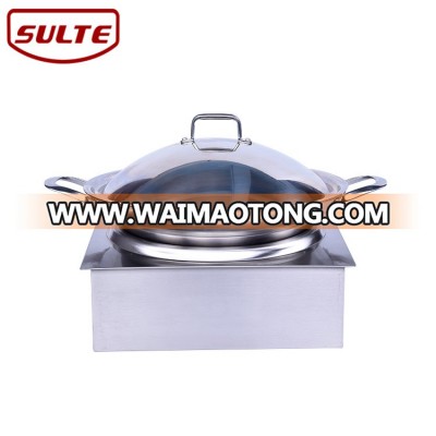 Stainless steel built in hotpot induction cooker, catering equipment built in commercial induction cooker